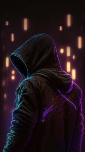 Neon Hoodie Guy iPhone Wallpaper HD