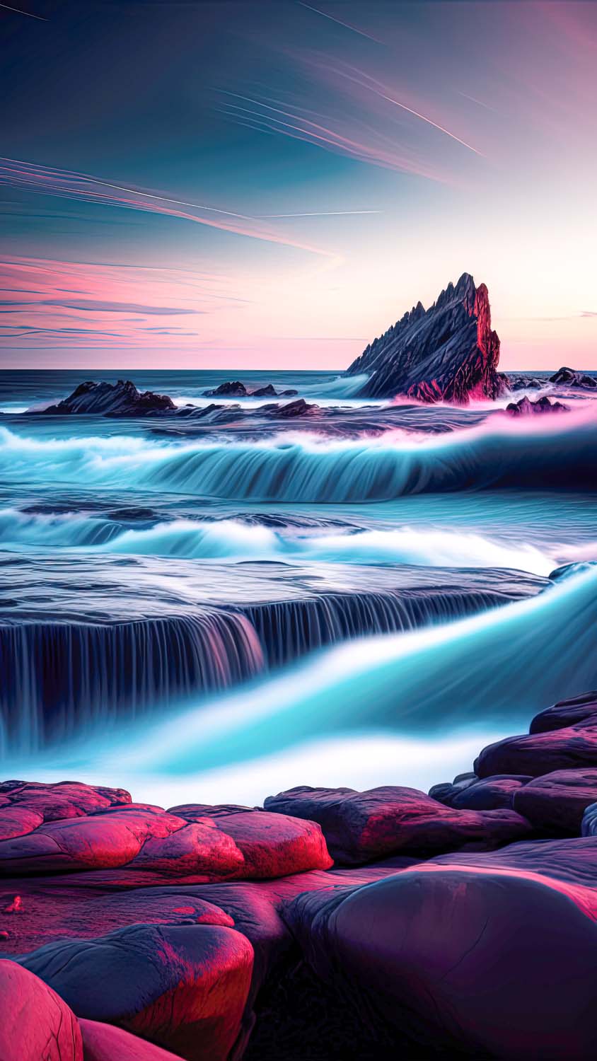 Ocean Water Rocks iPhone Wallpaper HD