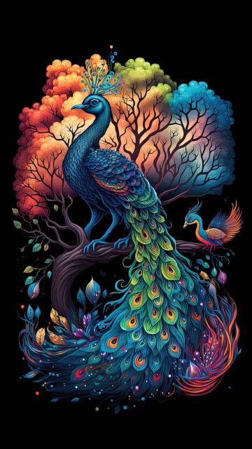 Peacock Art iPhone Wallpaper HD