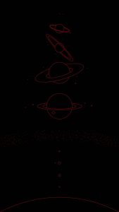 Planets Moons Scaled Sizes Dark Mode iPhone Wallpaper HD