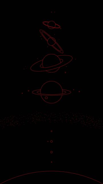 Planets Moons Scaled Sizes Dark Mode iPhone Wallpaper HD