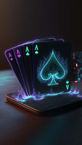 Poker Neon Ace Card iPhone Wallpaper HD