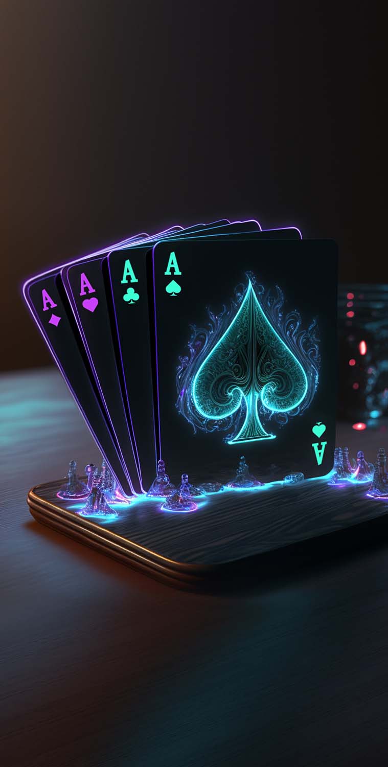Poker Neon Ace Card iPhone Wallpaper HD