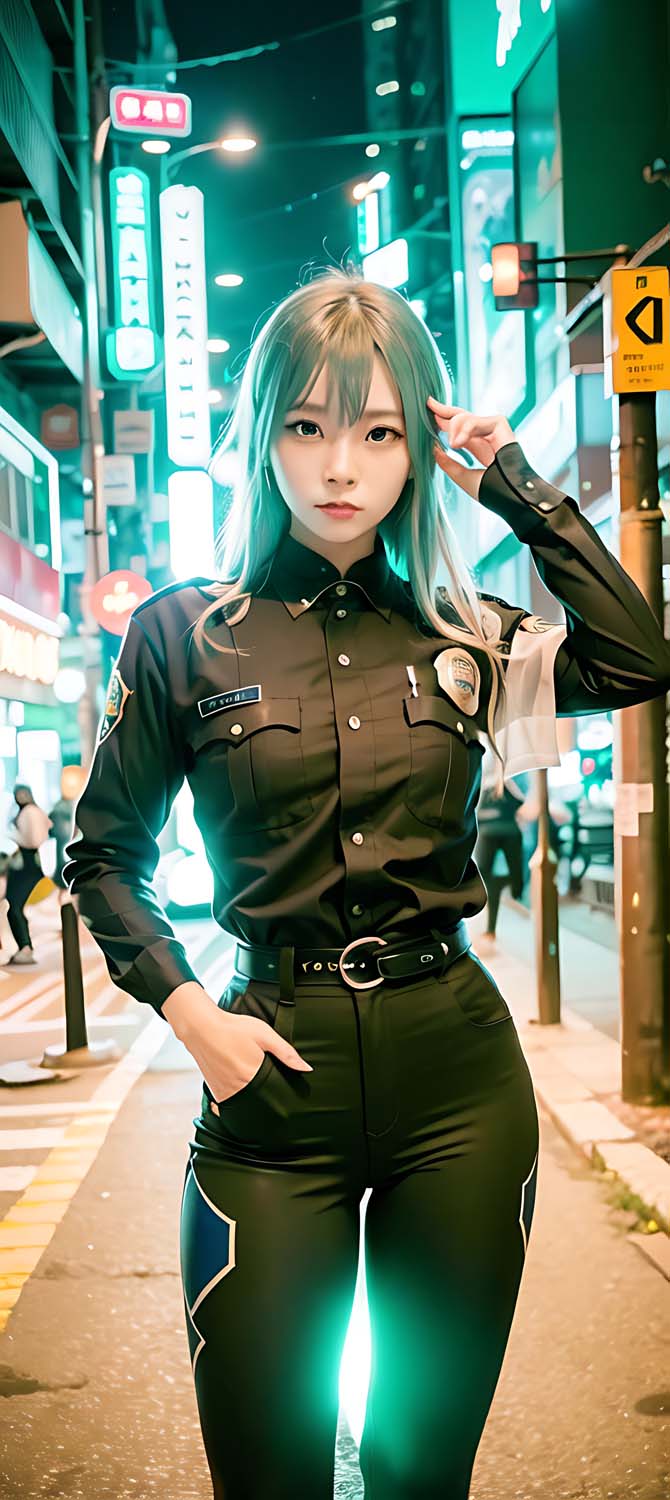 Police Officer Girl iPhone Wallpaper HD
