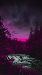 Red Sunset Waterfall iPhone Wallpaper HD