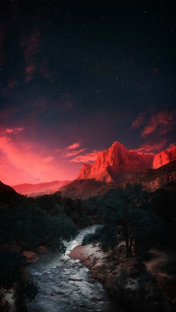 River and the Mountain iPhone Wallpaper HD