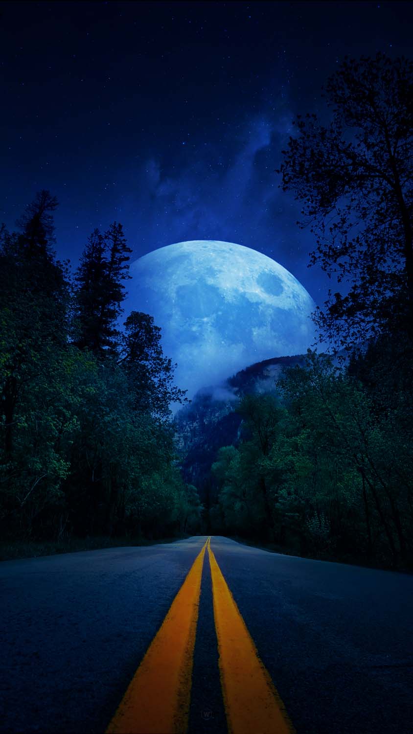 Road to Moon iPhone Wallpaper HD