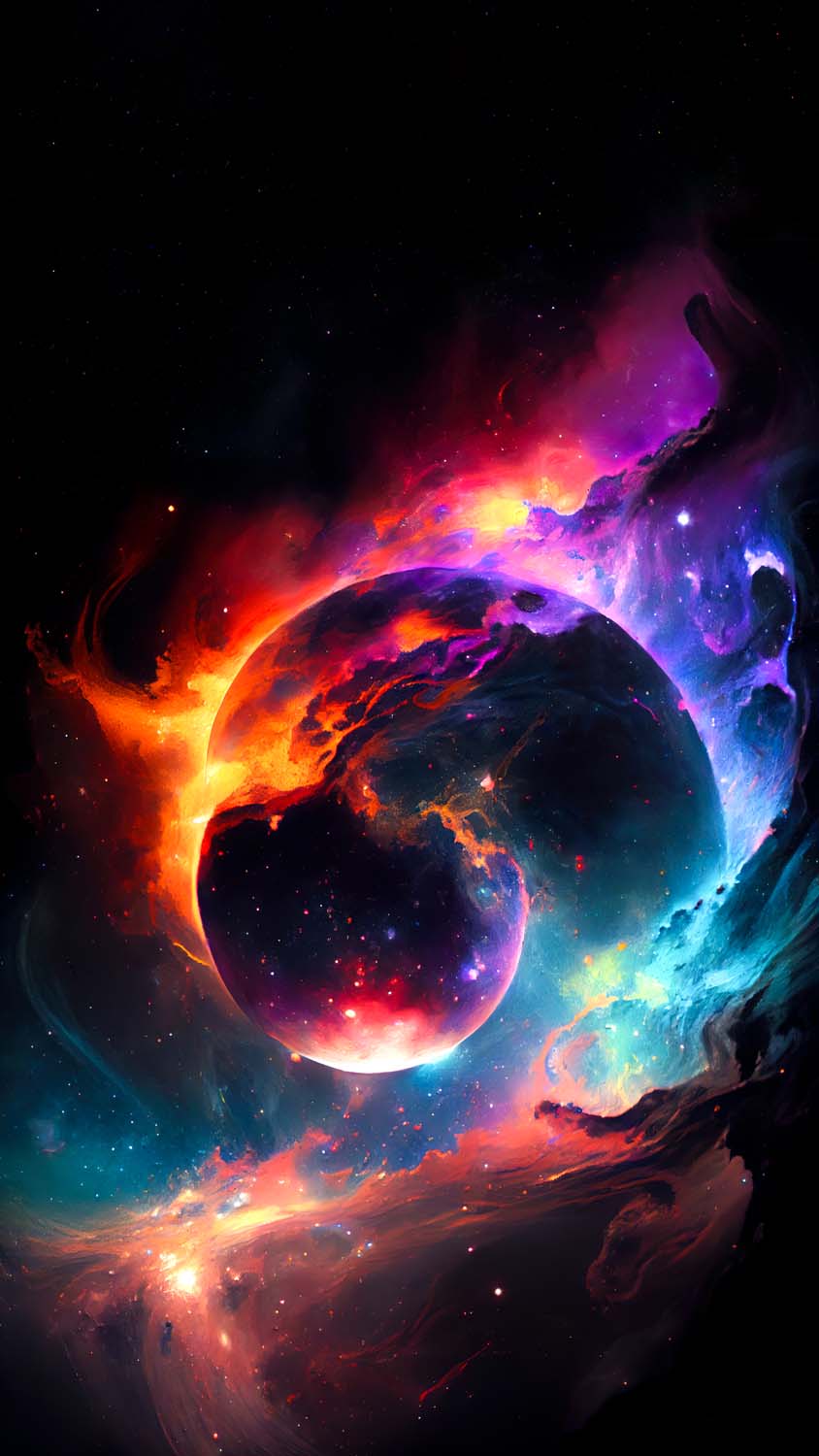 Space Nebula AI Art iPhone Wallpaper HD