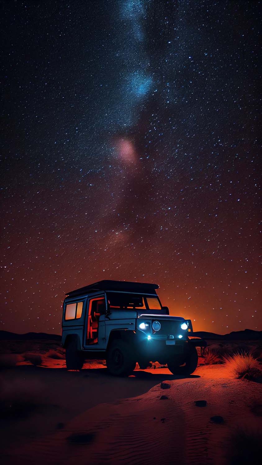 Starry Night Camping iPhone Wallpaper HD