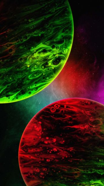 Strange Amoled Planets iPhone Wallpaper HD