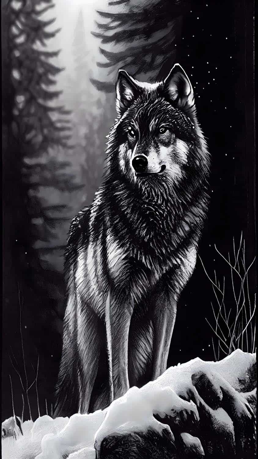 Black Alpha Wolf Wallpaper