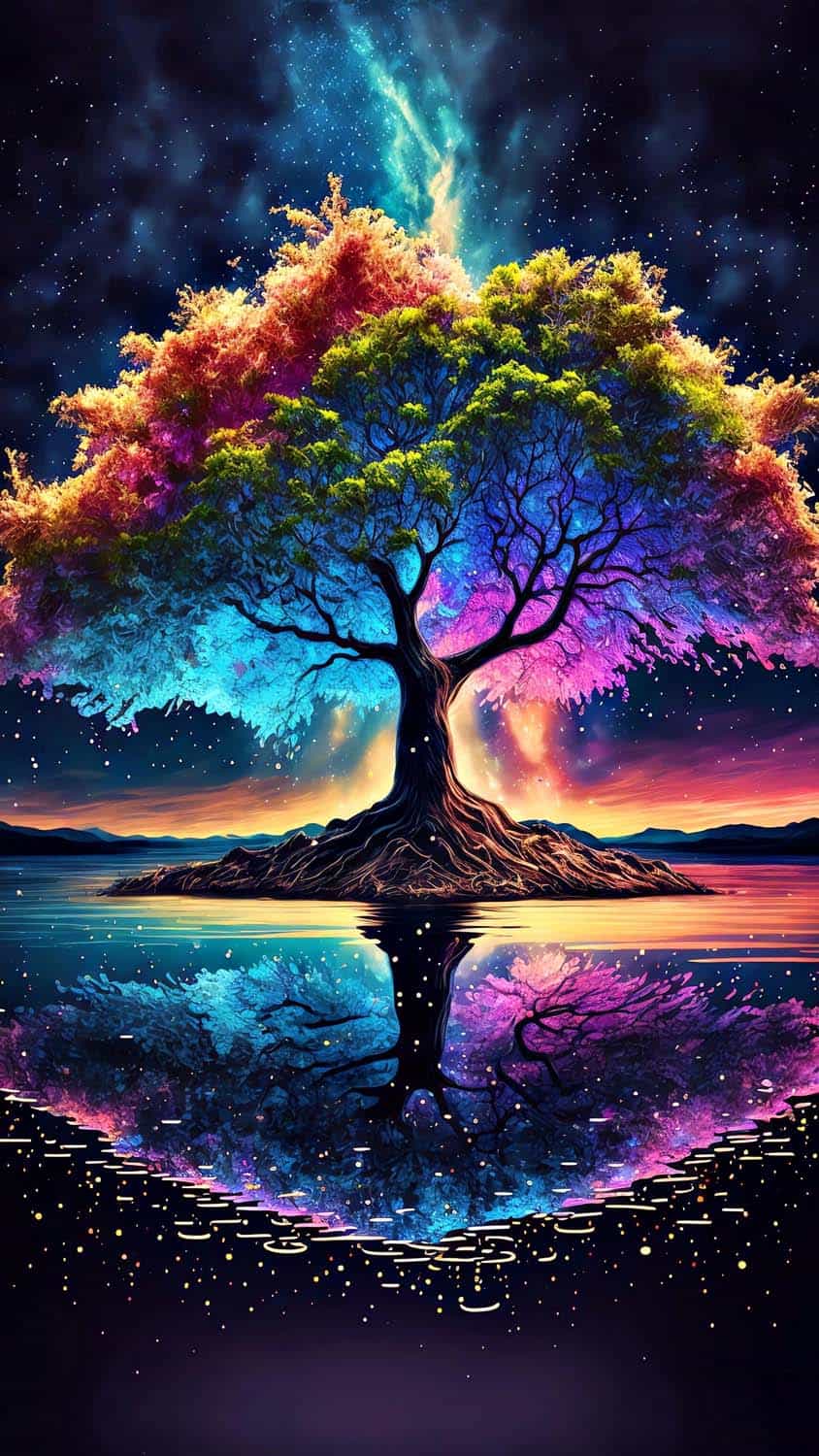 Tree of Universe iPhone Wallpaper HD