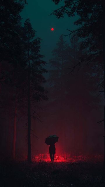 Trees whisper at night iPhone Wallpaper HD