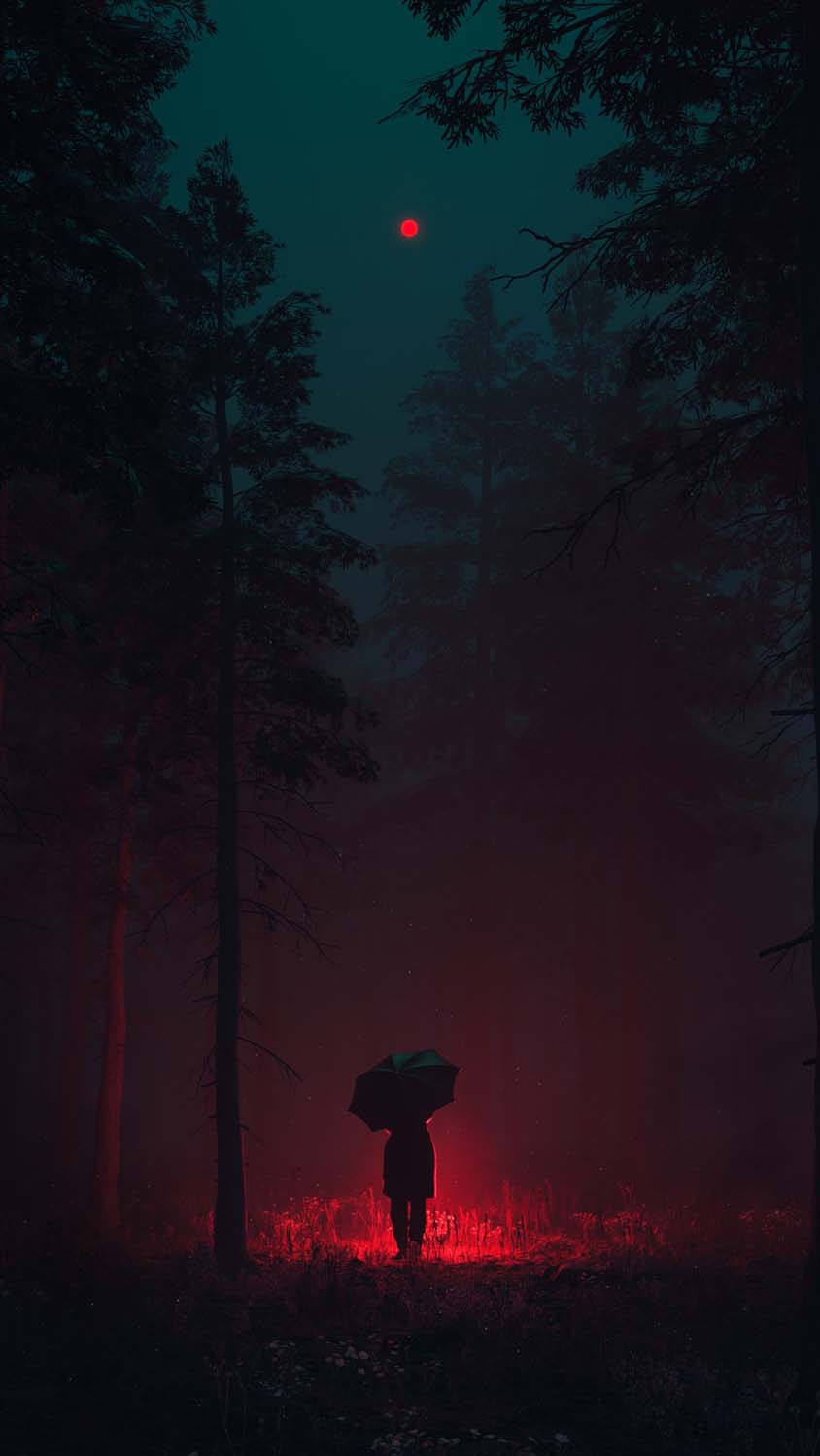 Trees whisper at night iPhone Wallpaper HD