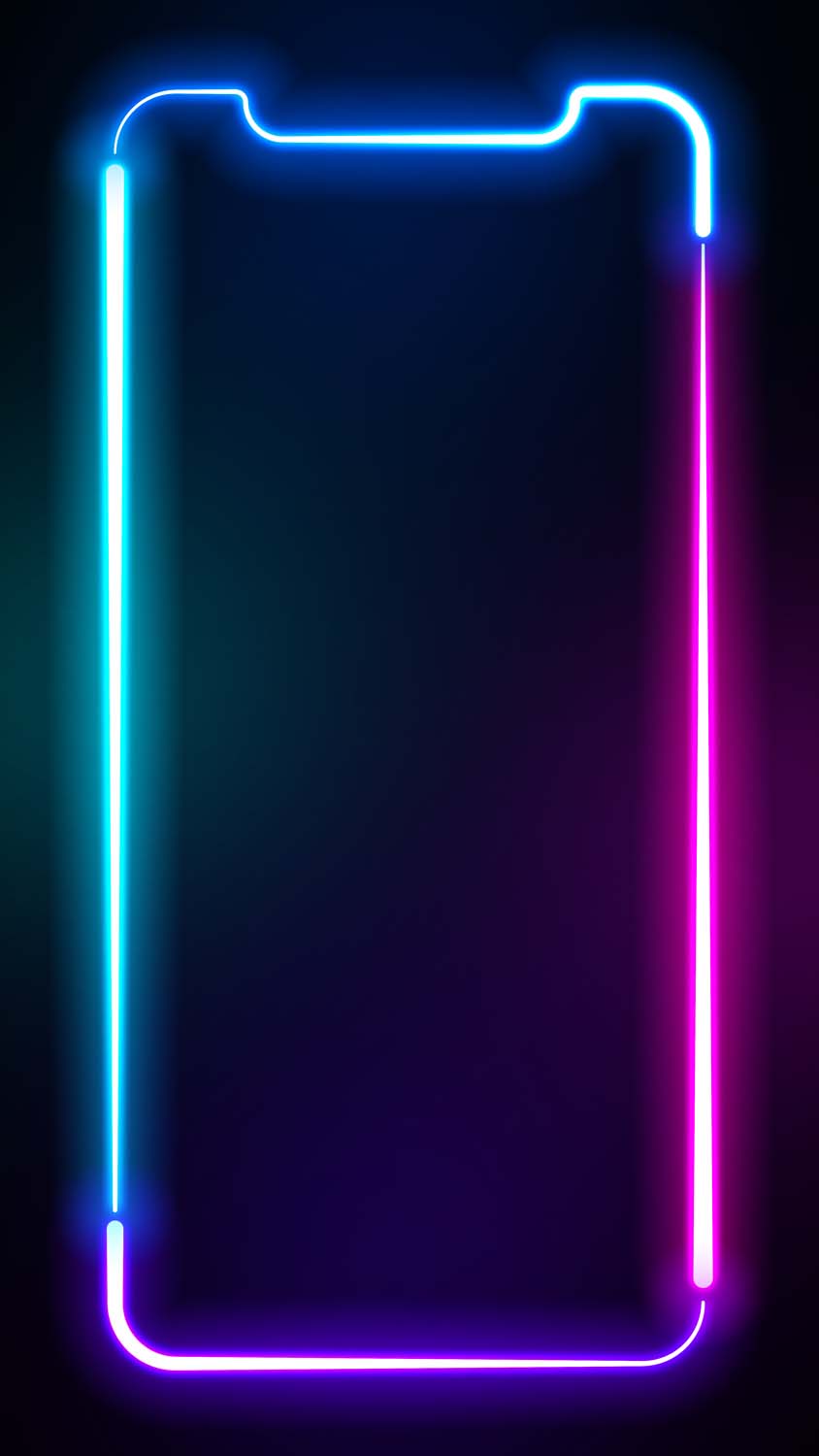 iPhone 13 Pro Max RGB Neon Border Wallpaper