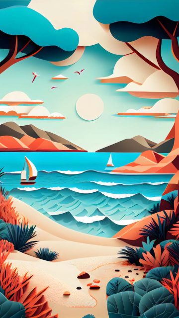 3D Scenery Beach iPhone Wallpaper HD