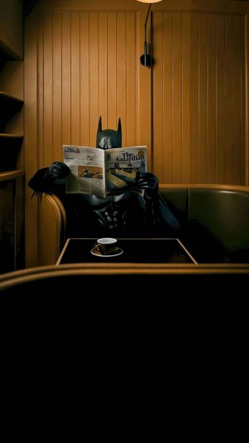 Batman News Reading iPhone Wallpaper HD