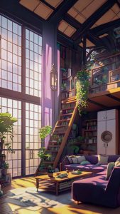 Books Library House iPhone Wallpaper HD