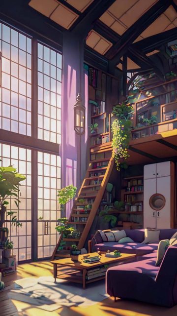 Books Library House iPhone Wallpaper HD