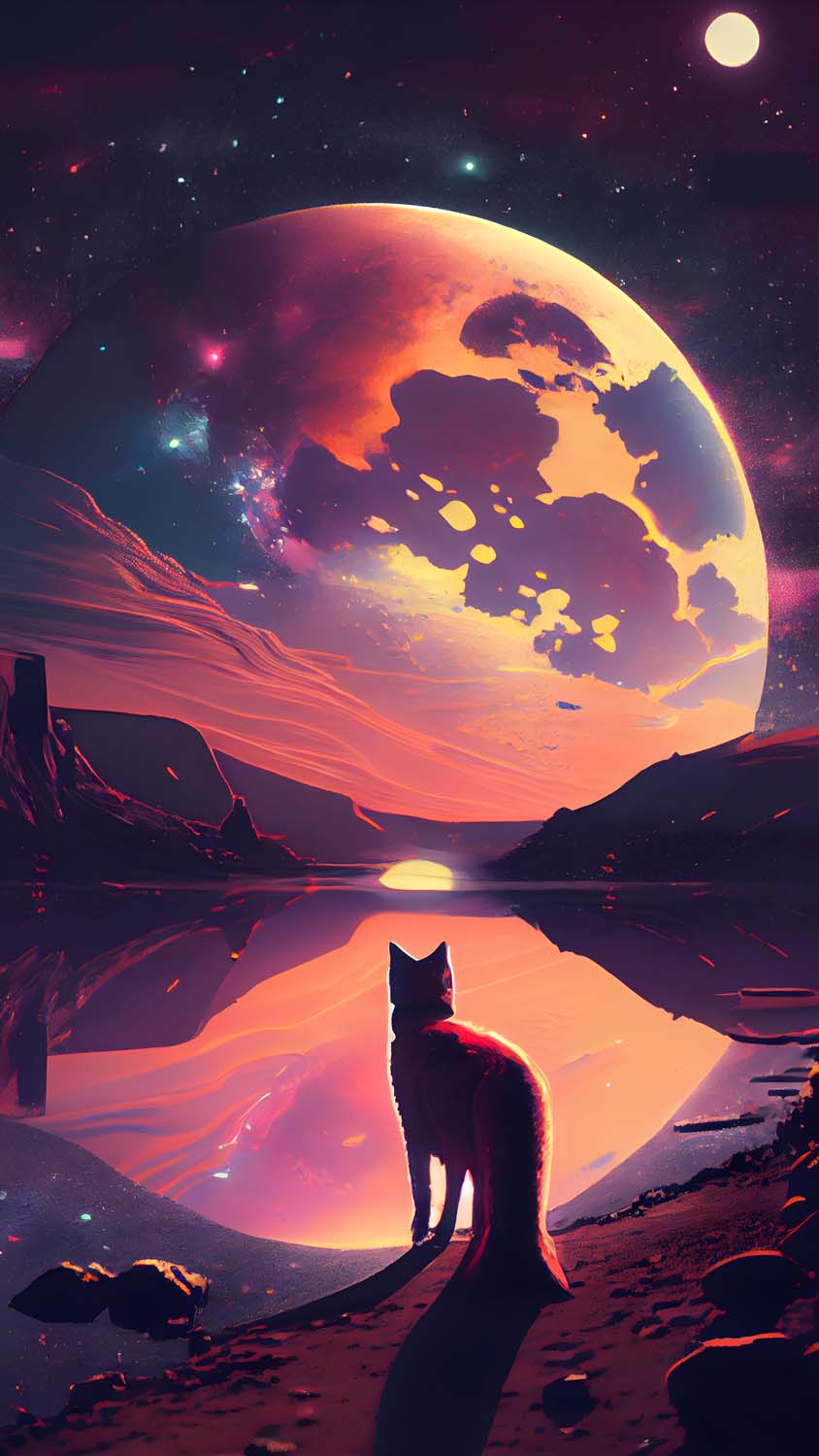 Cat on Mars iPhone Wallpaper HD