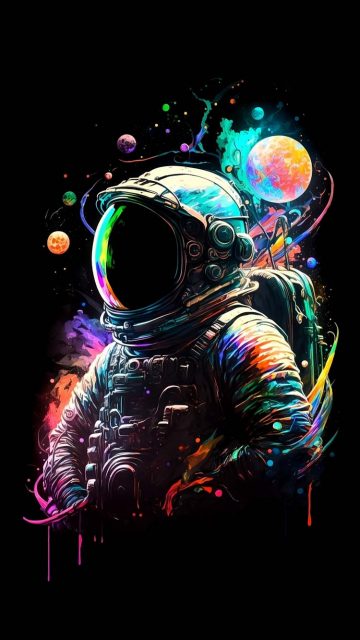 Colourful astronaut iPhone Wallpaper HD