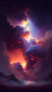 Cosmic Mountains iPhone Wallpaper HD