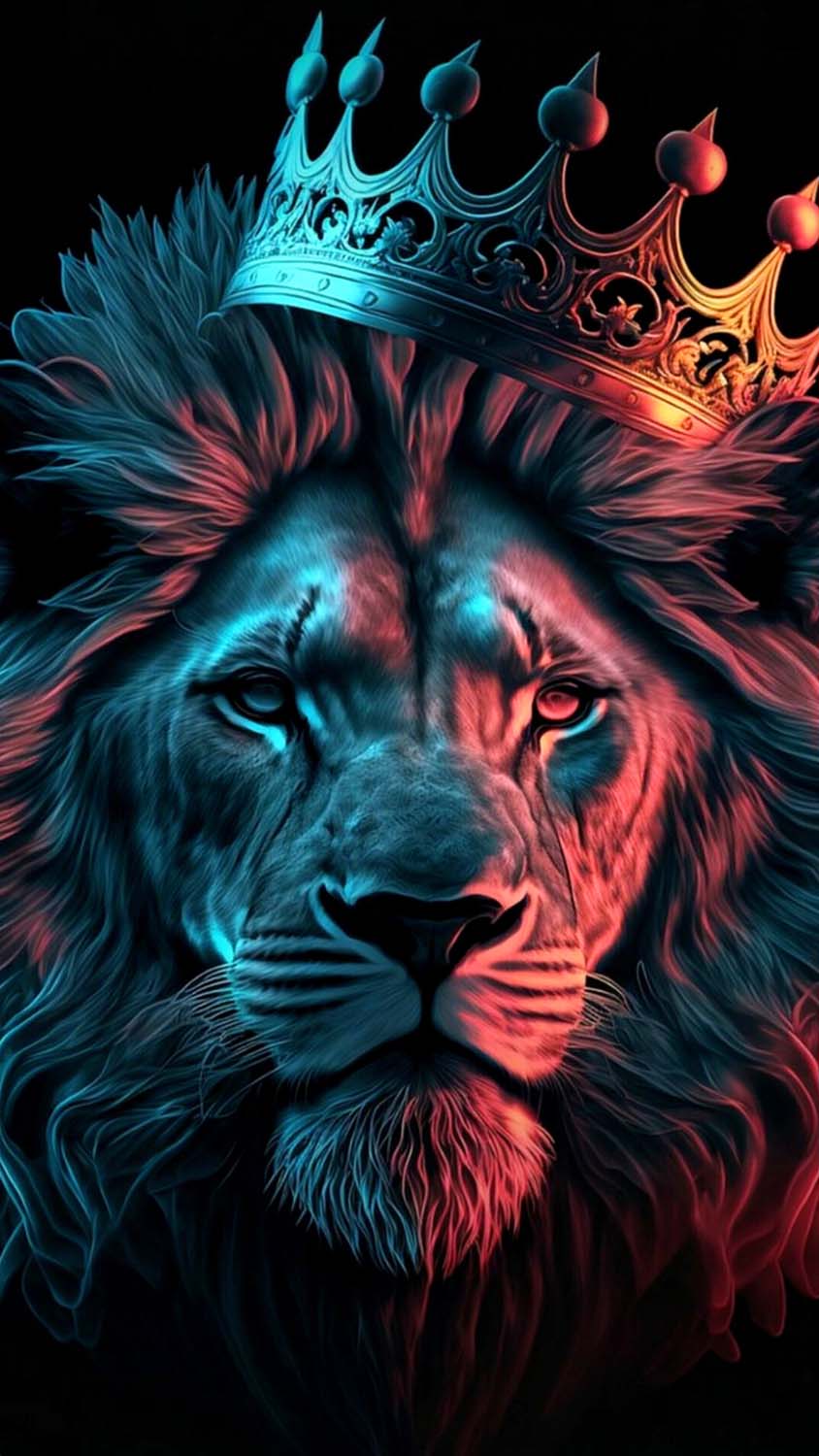 Crown King Lion 4K iPhone Wallpaper HD