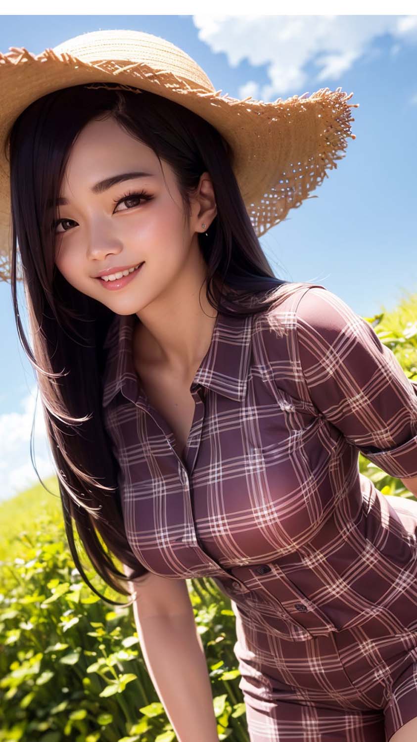 Cute Asian Girl with Hat iPhone Wallpaper HD