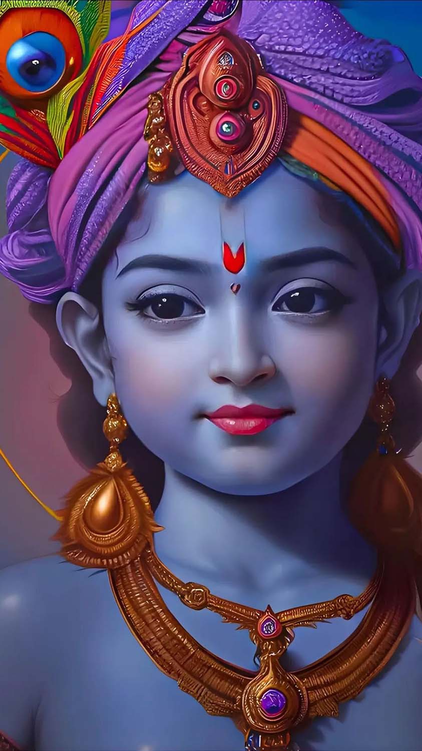 Cute Krishna iPhone Wallpaper HD