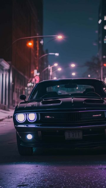 Dodge Challenger Night iPhone Wallpaper HD