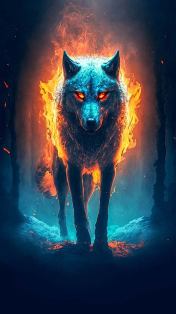 Fire Wolf iPhone Wallpaper HD