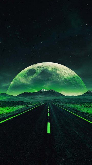 Green Moon iPhone Wallpaper HD