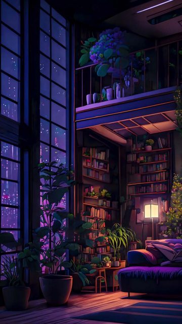 Home Book Library iPhone Wallpaper HD