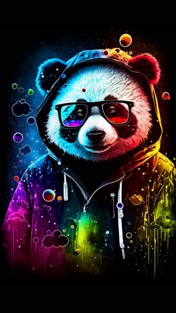 Hoodie Panda Art iPhone Wallpaper HD