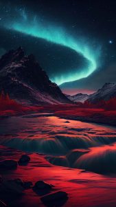 Iceland Night Aurora iPhone Wallpaper HD