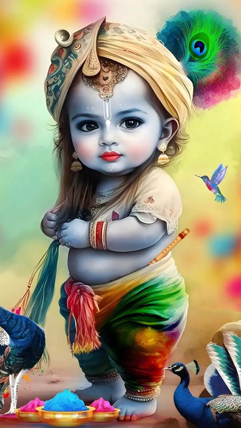 Krishna Laddu Gopal iPhone Wallpaper HD