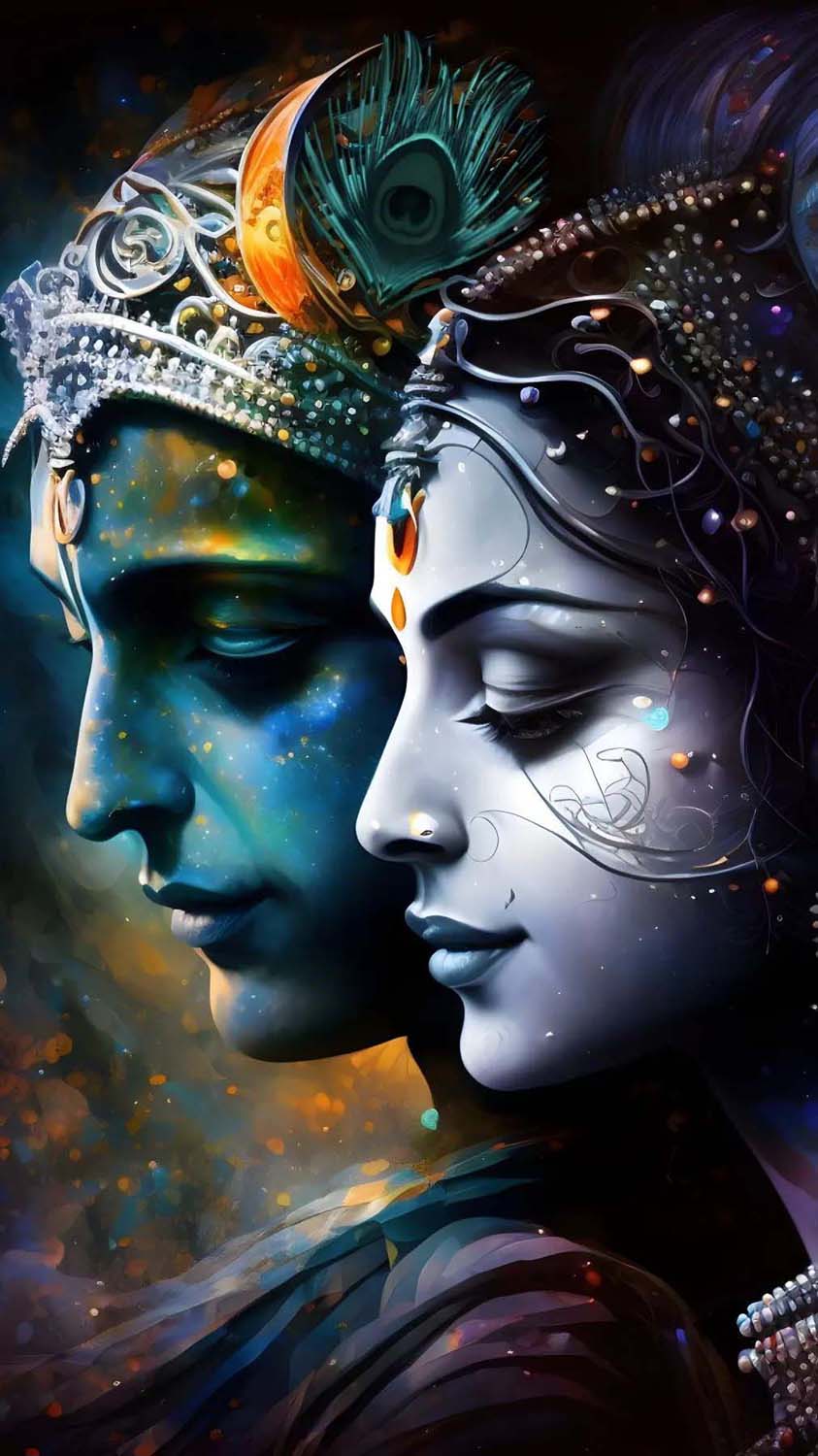 Krishna and Radha iPhone Wallpaper HD