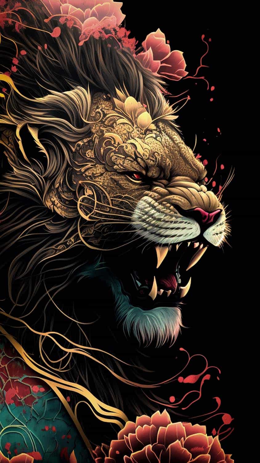 Lion Digital Art iPhone Wallpaper HD