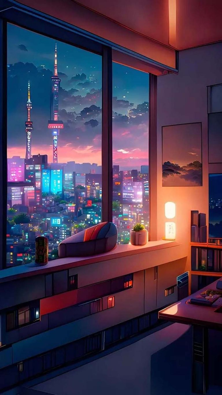 Living Rom Night Window View iPhone Wallpaper HD - iPhone Wallpapers