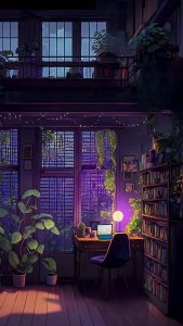 Midnight Work Desk iPhone Wallpaper HD