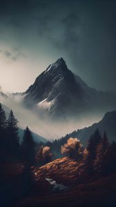 Mist Around Mountain iPhone Wallpaper HD