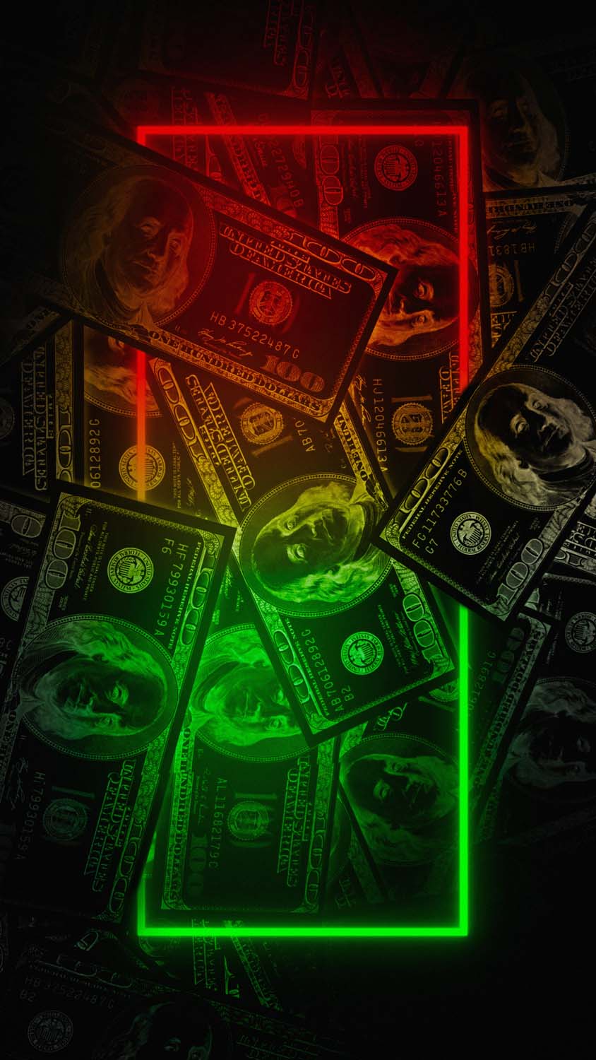 Neon US Dollars iPhone Wallpaper HD