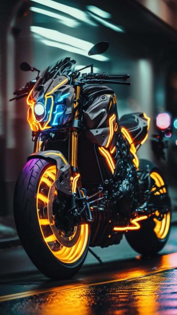 Neon glow super bike iPhone Wallpaper HD