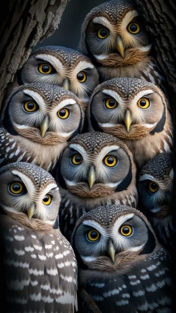 Owl Family iPhone Wallpaper HD