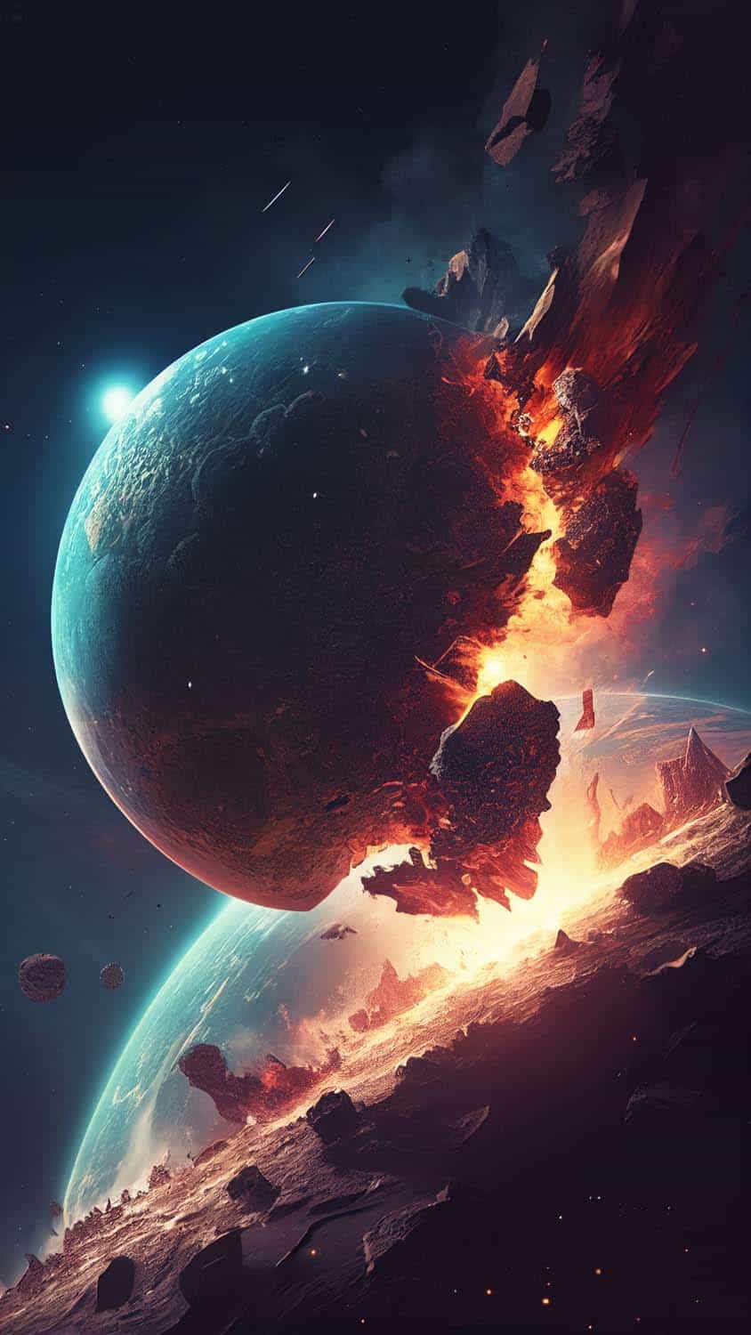Planet Collision iPhone Wallpaper HD