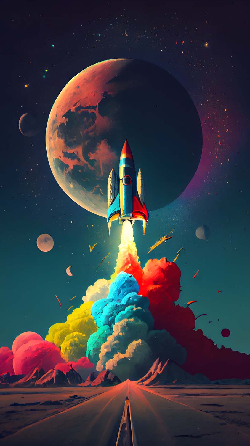 Rocket to Mars iPhone Wallpaper HD