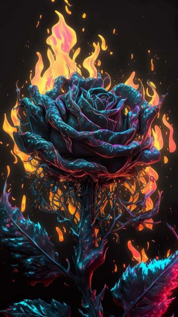 Rose Burning iPhone Wallpaper HD