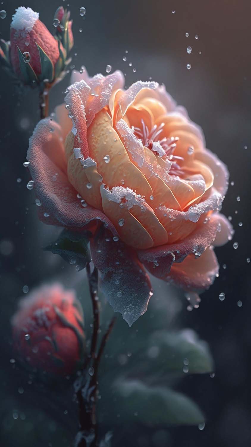 Rose Frozen iPhone Wallpaper HD