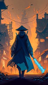 Samurai Magic Sword iPhone Wallpaper HD