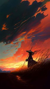 Silhouette Samurai iPhone Wallpaper HD